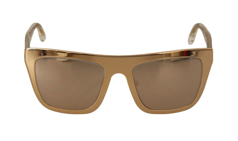 Dolce & Gabbana Gold Plated Metal Mirrored Limited Sunglasses